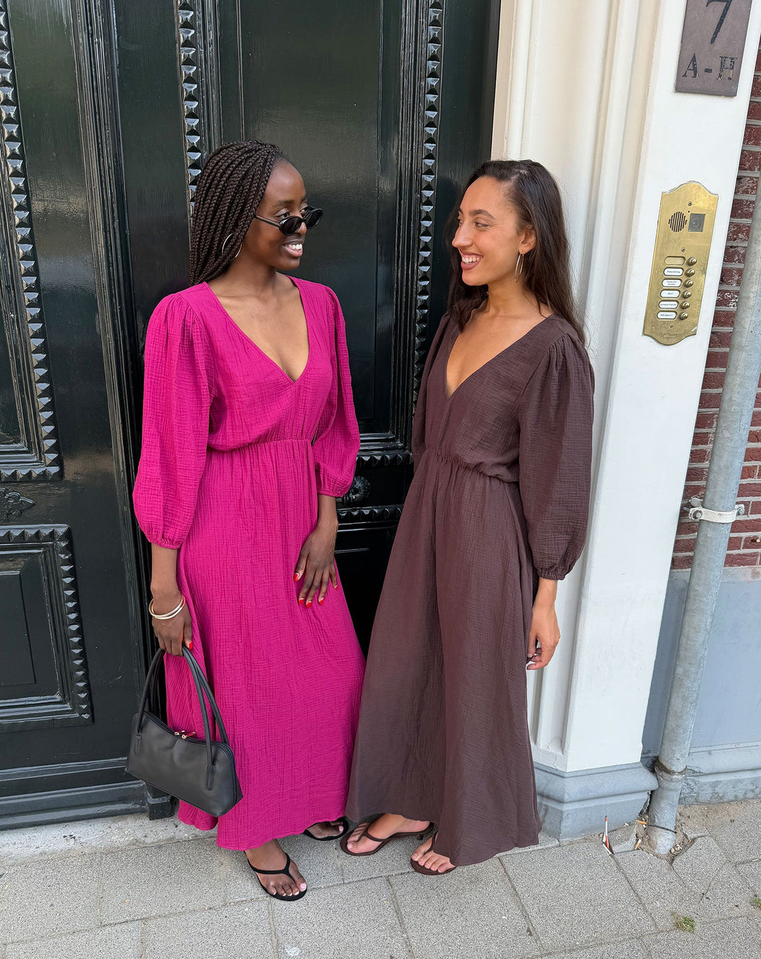 VEERLE MOUSSELINE MAXI DRESS BRUIN